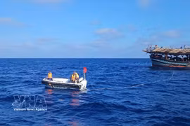 Rescatan a 36 pescadores de Quang Ngai a la deriva en zona especial de Truong Sa (Foto: VNA)