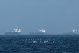 Embarcaciones fondeadas frente a la costa de Fujairah, en los Emiratos Árabes Unidos (EAU), en medio de las restricciones de Irán a las actividades marítimas en el estrecho de Ormuz, el 3 de marzo de 2026. Foto: REUTERS/VNA