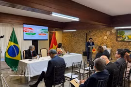 El embajador de Vietnam en Brasil, Bui Van Nghi, en el seminario. (Foto: VNA)