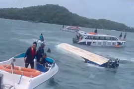 Despliegan operativo de rescate tras el naufragio de una embarcación turística frente a Phu Quoc (Foto: baoangiang.com.vn)