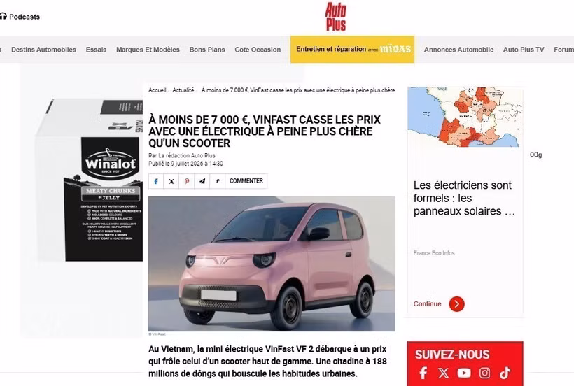 Artículo publicado en la revista francesa Auto Plus (Foto: VNA)