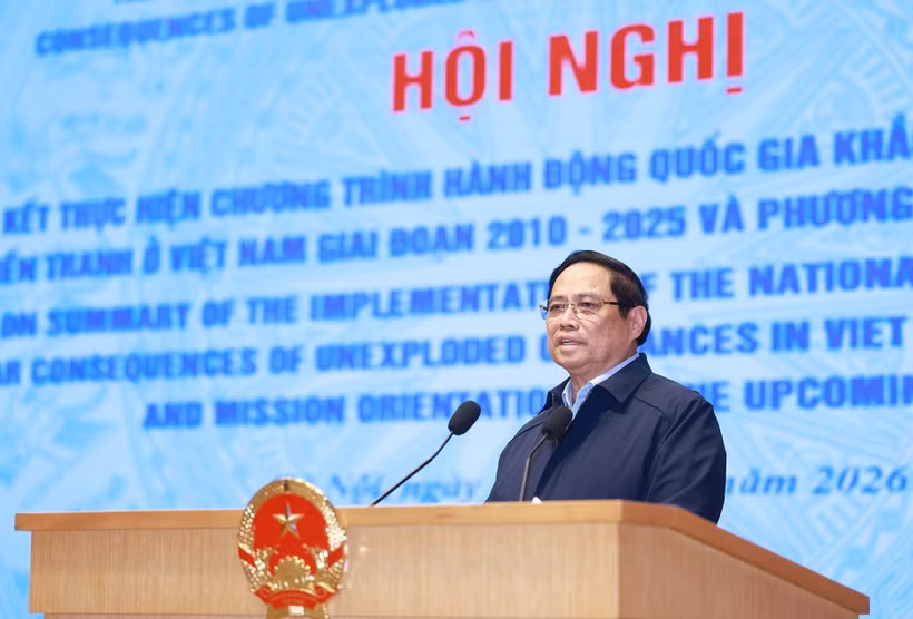 El primer ministro de Vietnam, Pham Minh Chinh, interviene en la cita (Foto: VNA)