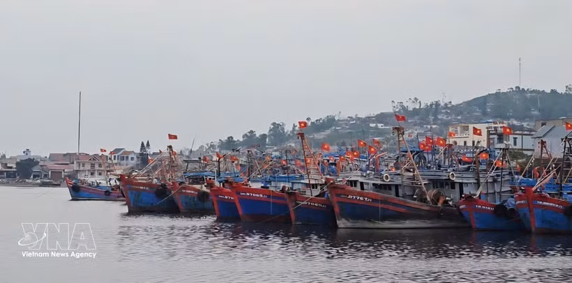 Una vista del puerto pesquero de Lach Bang, Thanh Hoa. (Foto: VNA)