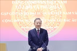 El secretario general del Partido Comunista de Vietnam, To Lam, habla en el encuentro. (Foto: VNA)