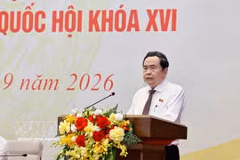 El presidente de la Asamblea Nacional, Tran Thanh Man, habla en la conferencia. Foto: VNA
