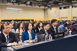 El viceministro de Relaciones Exteriores de Vietnam y presidente de la Comisión Nacional para la UNESCO, Ngo Le Van, habla en el evento. Foto: VNA