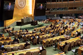 El ministro consejero Nguyen Hai Luu, subjefe de la Misión Permanente de Vietnam ante la ONU, habla en el evento. Foto: VNA