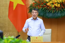 El primer ministro de Vietnam, Le Minh Hung, habla en el evento. (Foto: VNA)