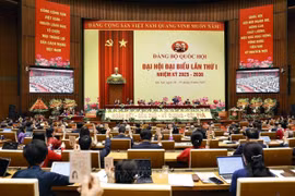 Los delegados votan para aprobar el proyecto de Resolución de la Asamblea (25 de septiembre de 2025). Foto: VNA