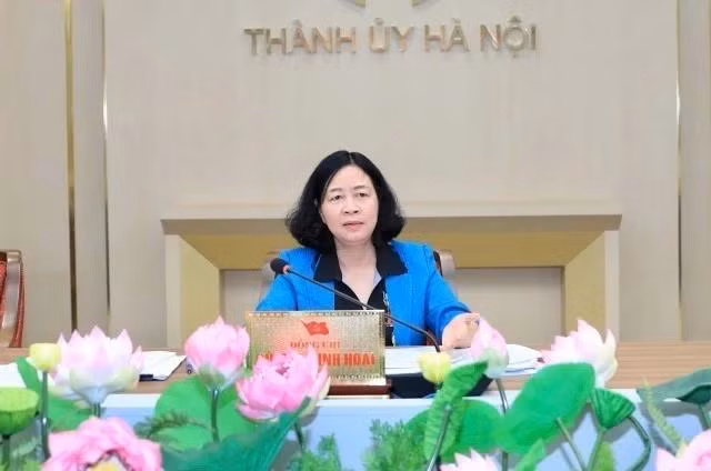 La secretaria del Comité partidista de Hanoi, Bui Thi Minh Hoai. (Foto: VNA)