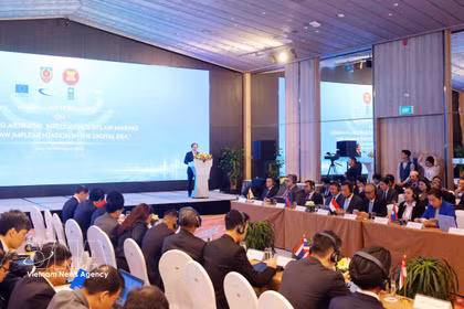 Foro Jurídico de ASEAN 2026, bajo el tema “Aplicación de la inteligencia artificial (IA) en la elaboración y aplicación de las leyes en la era digital”. (Foto: VNA)