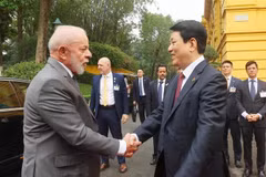 El presidente de Vietnam, Luong Cuong, y su homólogo brasileño, Luiz Inácio Lula da Silva. (Fuente: VNA)