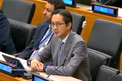 El embajador Do Hung Viet, jefe de la Misión Permanente de Vietnam ante las Naciones Unidas, habla en el debate. Foto: VNA