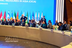 La vicepresidenta de Vietnam, Vo Thi Anh Xuan, pronuncia un importante discurso durante la VII Cumbre de la Conferencia sobre Interacción y Medidas de Construcción de Confianza en Asia. Foto: VNA