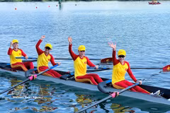 El equipo femenino de remo de Vietnam en los XX Juegos Asiáticos (ASIAD 20). Foto: VNA