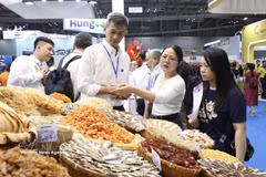 Las empresas presentan productos en la exposición. (Foto: VNA)
