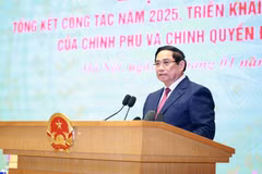 El primer ministro de Vietnam, Pham Minh Chinh, interviene en la cita (Foto: VNA)