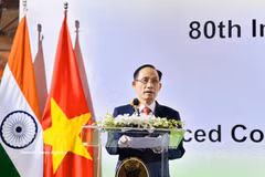 El ministro de Relaciones Exteriores de Vietnam, Le Hoai Trung, interviene en la cita. (Foto: VNA)