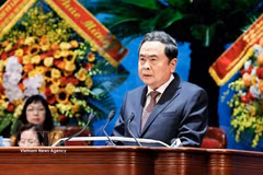 El presidente de la Asamblea Nacional, Tran Thanh Man, interviene en la cita (Foto: VNA)