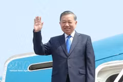 El secretario general del PCV y presidente de la República, To Lam, parte de Hanoi rumbo a Estados Unidos. (Foto: VNA)