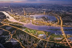 Vista en perspectiva del proyecto del Gran Bulevar Paisajístico del Río Rojo. (Foto: VNA)