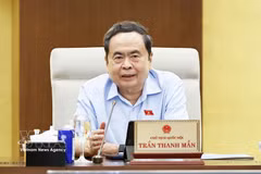 El presidente de la Asamblea Nacional, Tran Thanh Man, interviene en la cita. (Foto: VNA)