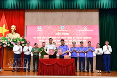Intercambio sobre el mecanismo de cooperación entre la Auditoría Estatal de Vietnam y la Fiscalía Popular Suprema durante la reunión. (Foto: VNA)