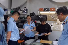 Las autoridades de gestión de mercados de la ciudad de Da Nang inspeccionan los establecimientos comerciales (Foto: VNA)