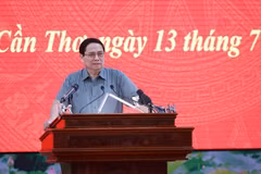 El primer ministro de Vietnam, Pham Minh Chinh, interviene en la cita (Foto: VNA)