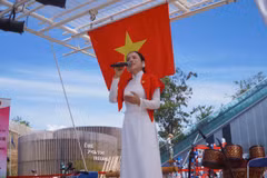 Representante de Vietnam con el traje tradicional Ao Dai en World EXPO 2025, en Osaka. (Foto: Vietnam+)