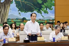 El ministro de Justicia de Vietnam, Hoang Thanh Tung, interviene en la sesión (Foto: VNA)