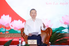 El secretario general del Partido Comunista y presidente de Vietnam, To Lam, interviene en la cita. (Foto: VNA)