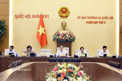 El presidente de la Asamblea Nacional de Vietnam, Tran Thanh Man, interviene en la cita. (Foto: VNA)