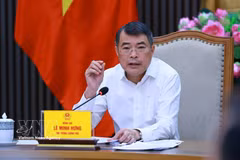 El primer ministro de Vietnam, Le Minh Hung, interviene en la cita. (Foto: VNA)
