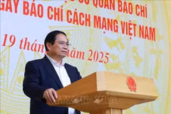 El primer ministro de Vietnam, Pham Minh Chinh, interviene en la cita (Foto: VNA)