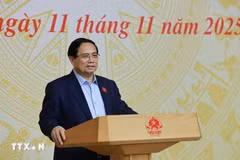 El primer ministro de Vietnam, Pham Minh Chinh, interviene en la cita (Foto: VNA)