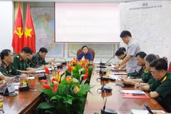El viceprimer ministro Tran Hong Ha escucha los informes de las unidades (Foto: VNA)
