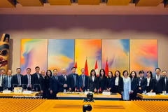 Delegados vietnamitas en la tercera reunión del Comité Económico Conjunto Vietnam-Canadá (Foto: VNA)