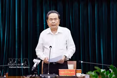 El presidente de la Asamblea Nacional, Tran Thanh Man, interviene en la cita. (Foto: VNA)