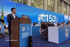El vicepresidente de la Asamblea Nacional de Vietnam, Nguyen Hong Dien, interviene en el debate general de alto nivel de la UIP-153. (Foto: VNA)