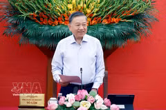 El secretario general del Partido Comunista y presidente de Vietnam, To Lam, interviene en la cita (Foto: VNA)