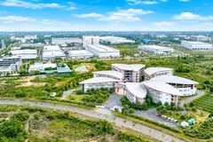 El Parque de Alta Tecnología de Hoa Lac prevé disponer de unas 800 hectáreas de terrenos limpios para finales de 2026, con el fin de completar las infraestructuras para atraer a grandes grupos tecnológicos. (Foto: https://cafef.vn/)