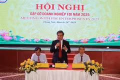 Duong Minh Dung, vicepresidente del Comité Popular de Dong Nai, aclara las dudas de las empresas (Foto: VNA)