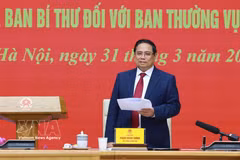 El primer ministro de Vietnam, Pham Minh Chinh, interviene en la cita (Foto: VNA)