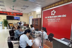 Los ciudadanos realizan sus trámites administrativos en el barrio de My Hao (provincia de Hung Yen). (Foto: VNA)