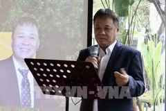 Vo Quang Ha, presidente de la Asociación de Estructuras, Arquitectura y Madera de Ciudad Ho Chi Minh, interviene en la cita (Foto: VNA)