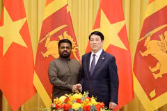 El presidente de Vietnam, Luong Cuong (derecha), y su homólogo de Sri Lanka, Anura Kumara Dissanayaka (Foto: VNA)