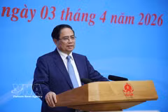 El primer ministro de Vietnam, Pham Minh Chinh, interviene en la cita (Foto: VNA)