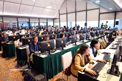 Cobertura del XIV Congreso Nacional de Partido Comunista de Vietnam, celebrado del 19 al 23 de enero de 2026 en Hanoi. (Foto: VNA)