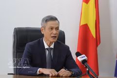 El embajador de Vietnam en Camboya, Nguyen Minh Vu, en la entrevista. (Foto: VNA)